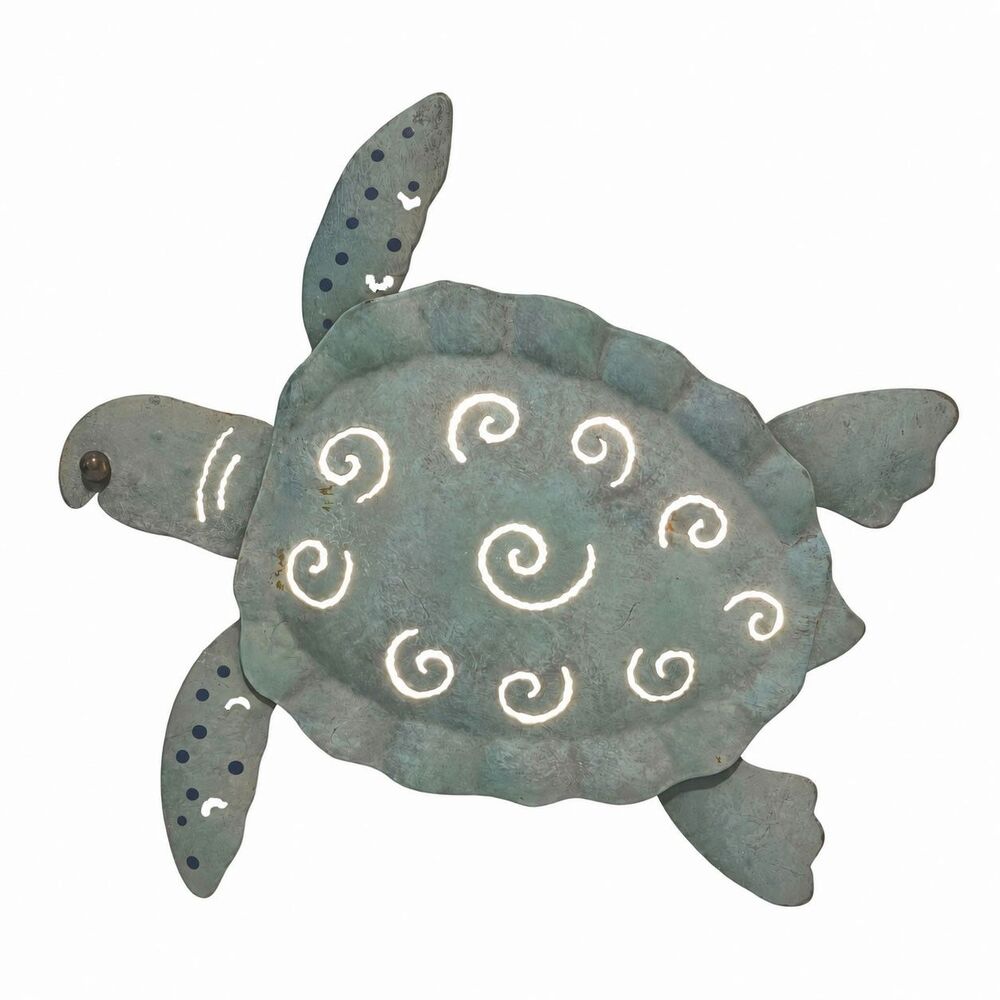 Metal Sea Turtle Wall Décor Coastal Nautical Beach House 9.5”W